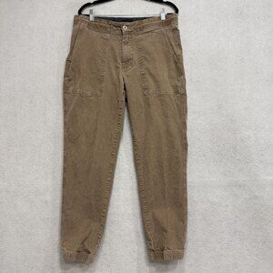 UGG Corduroy Jogger Pants Womens Medium Brown Elastic Waist Cuffed Hem Pockets